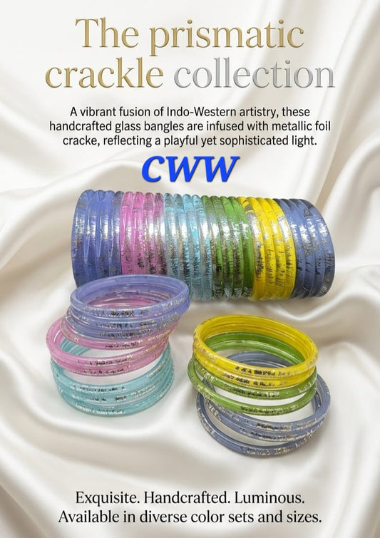 3mm crystal yellow silver foil metallic bangles