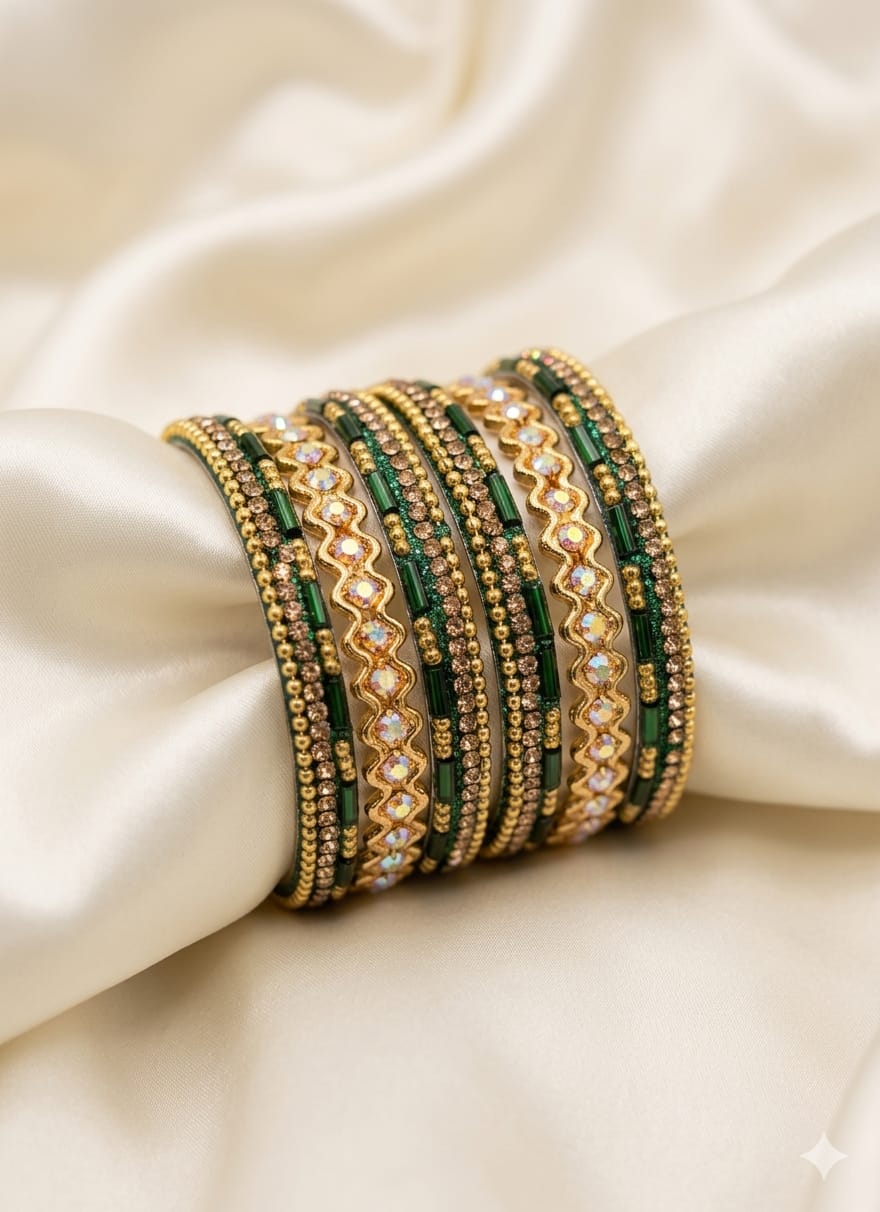 Kids Metal green Bangles-0418