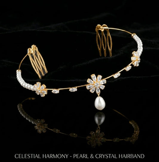 Pearl and Crystal Hair band - 010