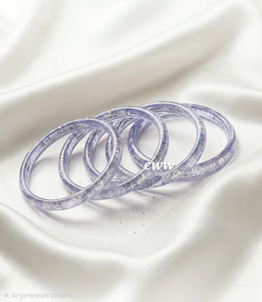 3mm crystal navy blue  silver metallic bangles