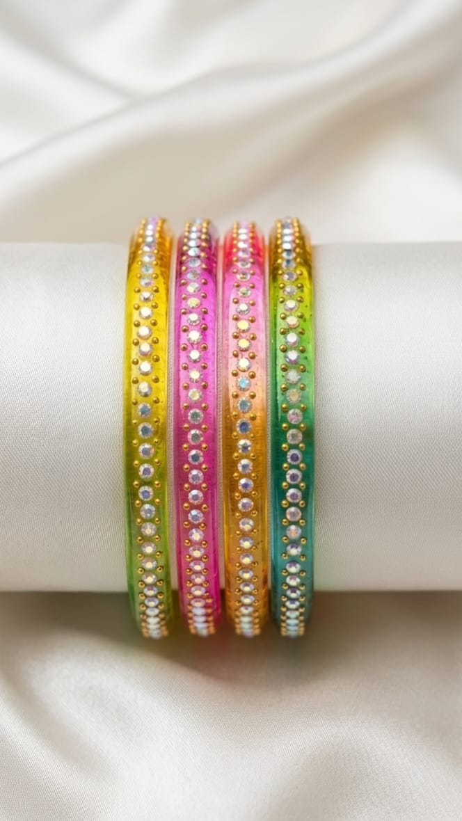 4mm stone crystal L.multy bangles-4 bangles