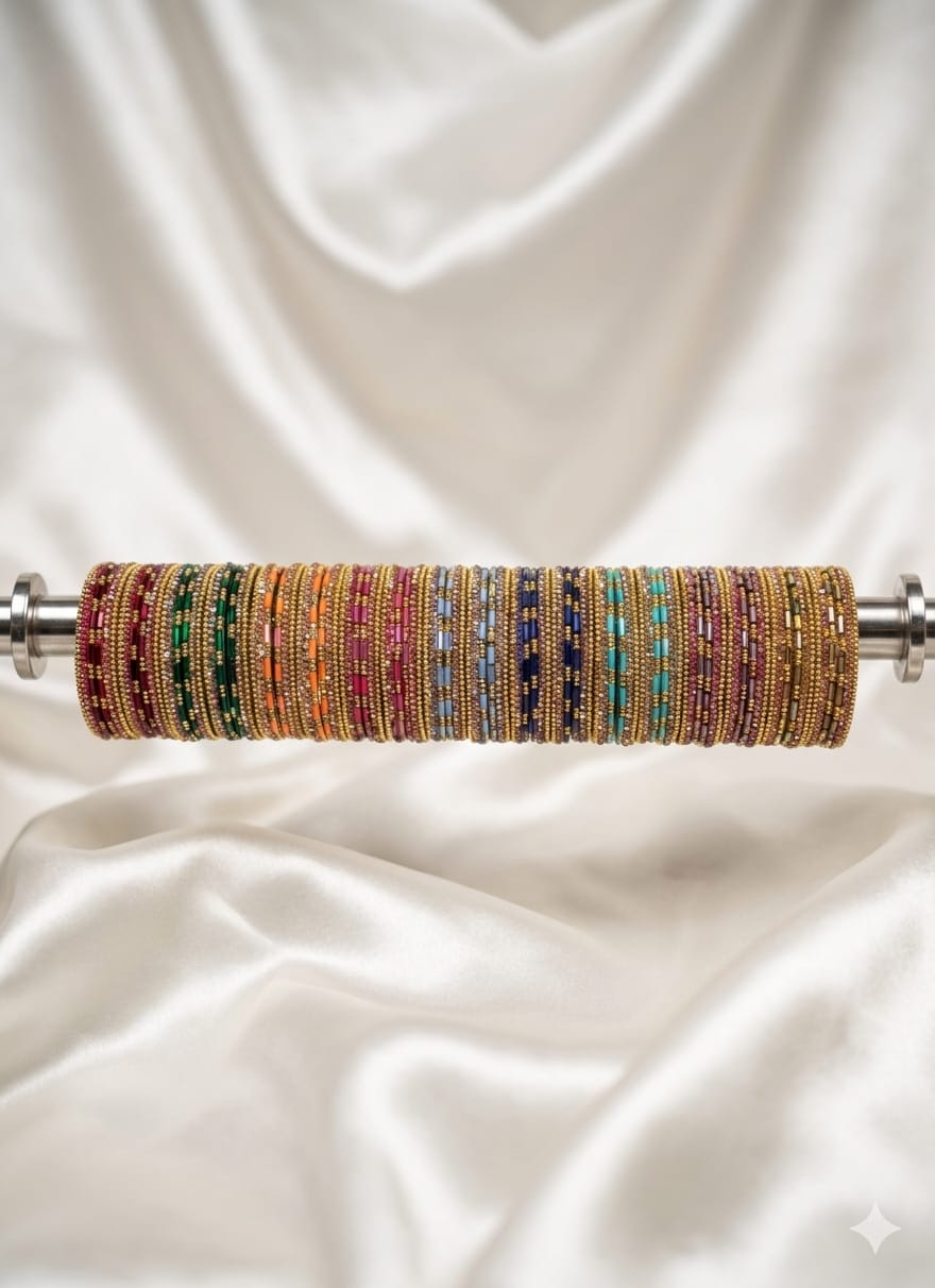 Kids Metal green Bangles-0418