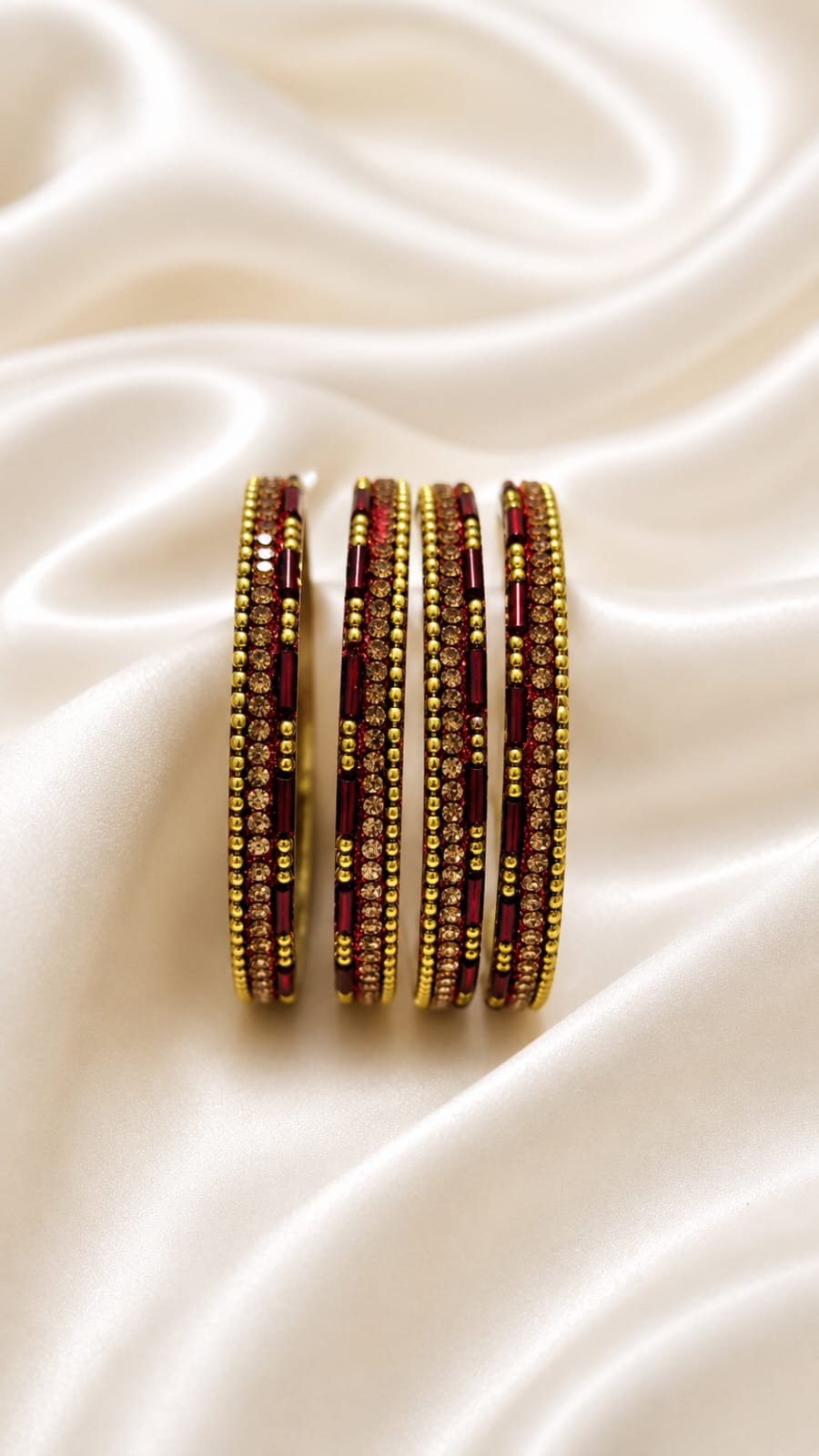 Kids Metal maroon Bangles-0419
