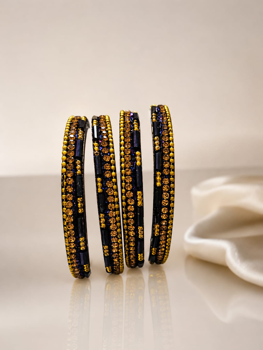 Kids Metal Navy-blue Bangles-0421