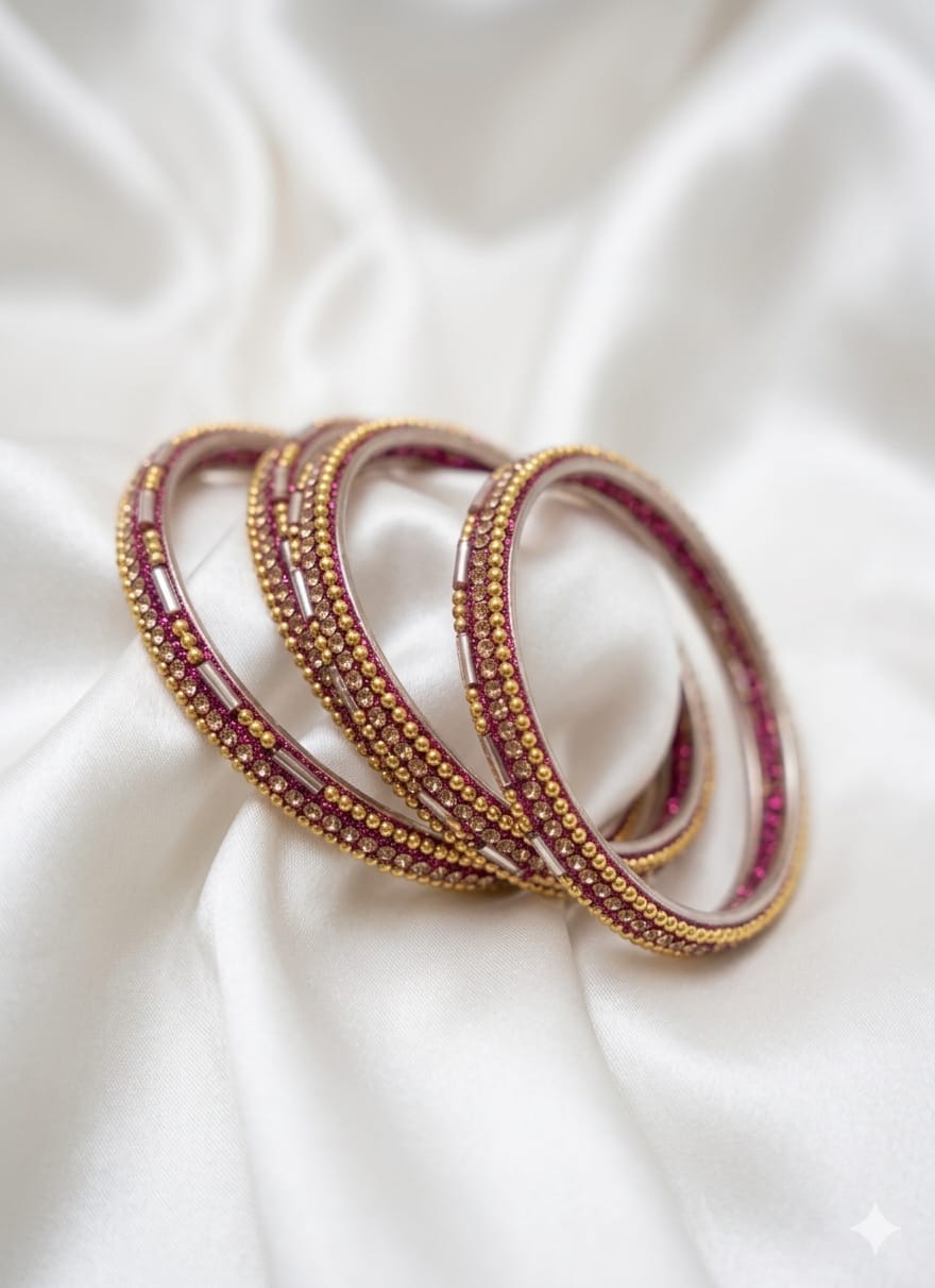Kids metallic pink bangles-0424