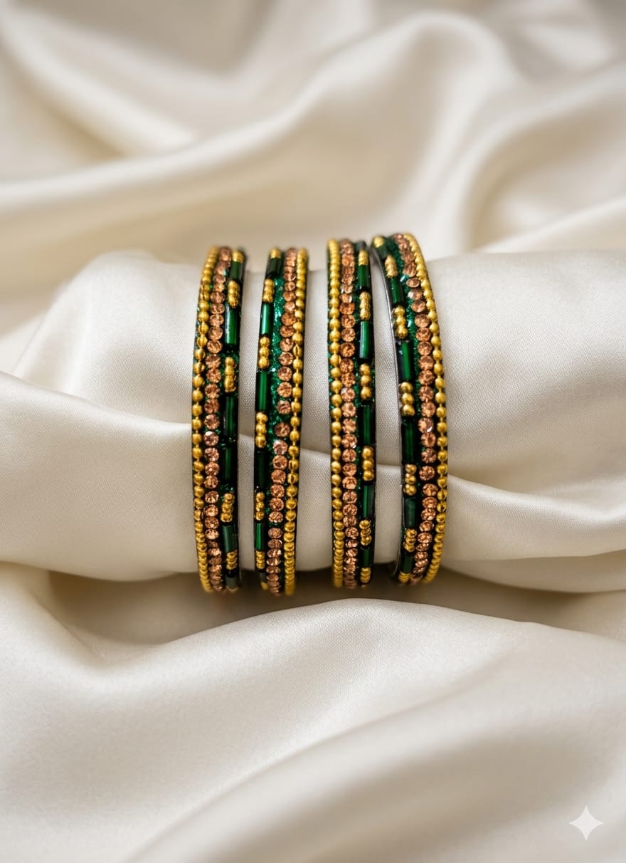 Kids Metal green Bangles-0418